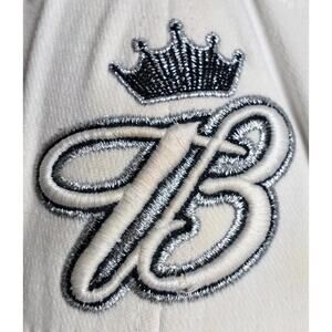 Budweiser Beer Racing Fitted Cap. One Size White Blue